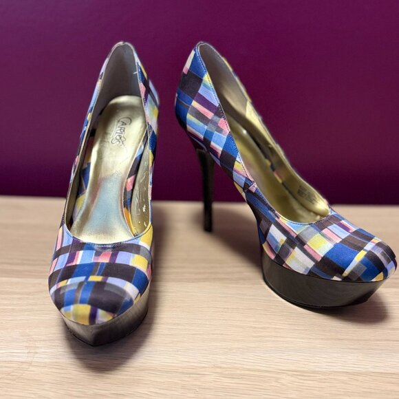 Carlos Santana Destiny “Azul” Plaid Heels – Multicolor Pumps 8.5 - Picture 3 of 8